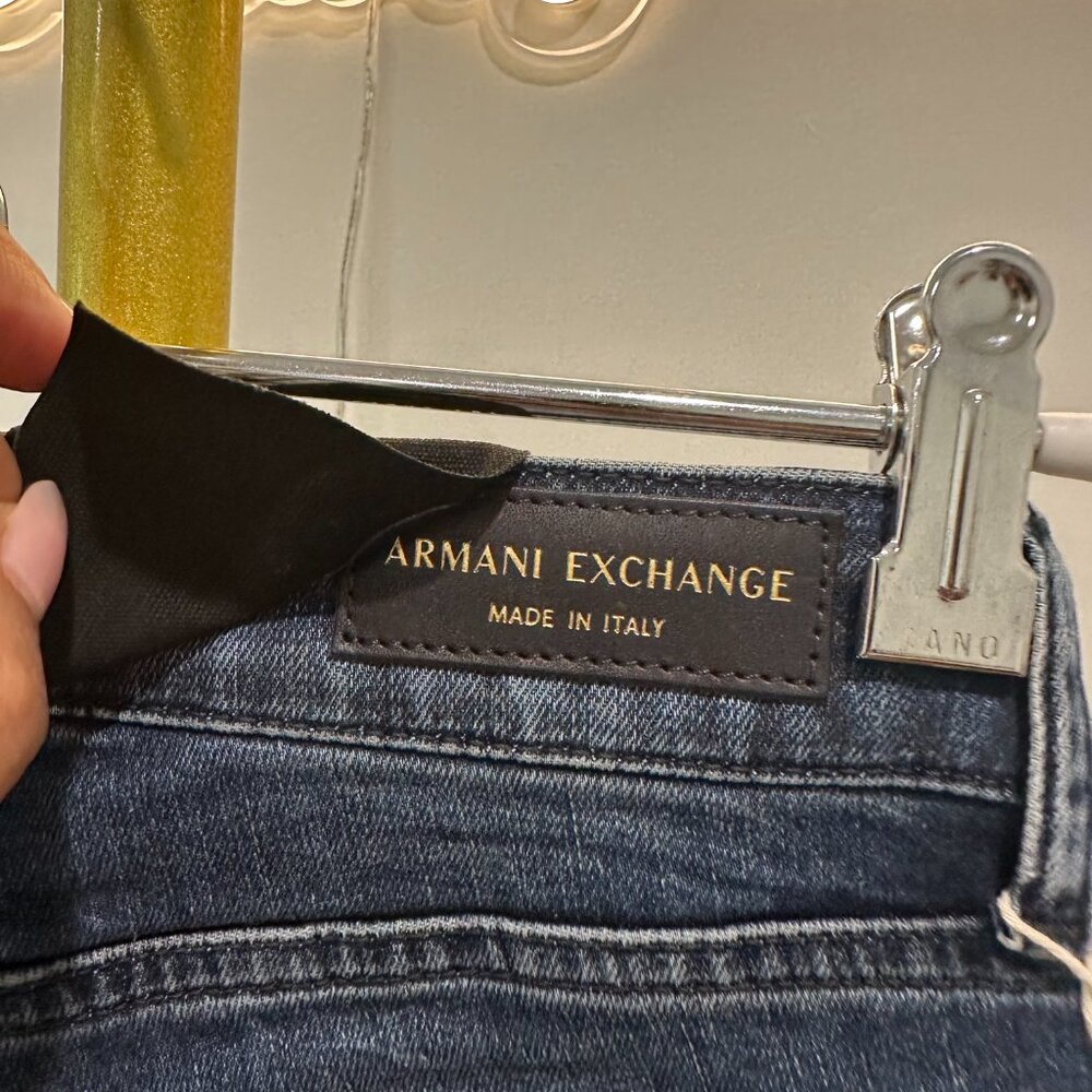 A/X Armani Exchange Women's J01 Super Skinny Jeans in Dark Blue Wash - Picture 4 of 8